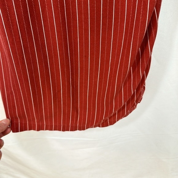 Torrid Rust Orange Stripe Challis Wide Leg Jumpsuit - Picture 8 of 15